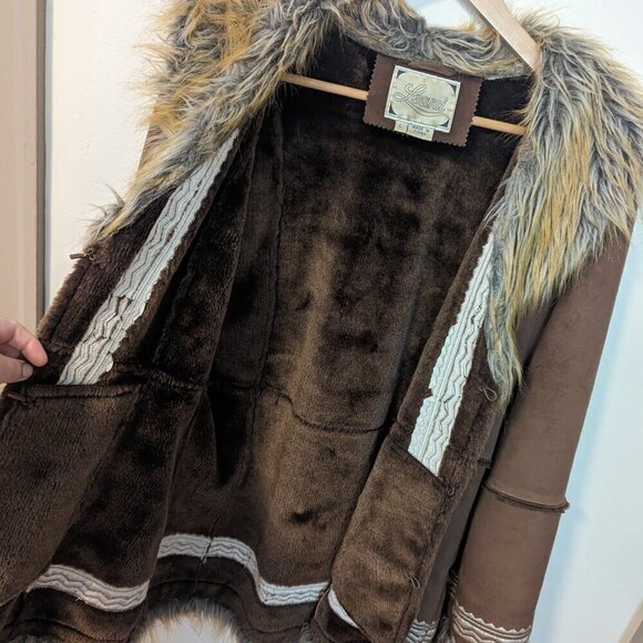 Vintage Penny Lane Learsi Jacket Afghan Fur Leather Embroidered Festival Boho - Picture 5 of 11